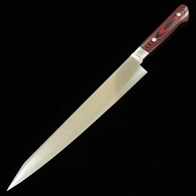 Sujihiki INOX PREMIUM SUISIN com cabo em Micarta Vermelho/Preto (240/270mm)