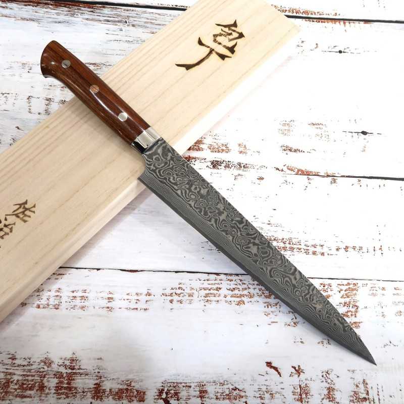 佐治武士SAJI TAKESHI 筋引 R2 ブラックフィニッシュ アイアンウッド柄 (240mm)