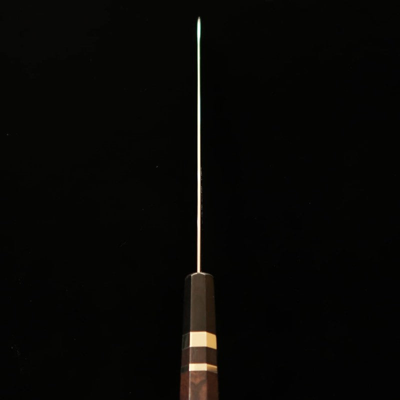 Tadokoro Hamono TADOKORO HAMONO Makoto, finition miroir, acier Gin-san n°3, Sujihiki, manche en ébène avec virole argentée (270mm)