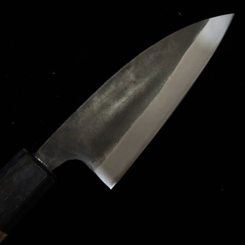 Petty MIURA Aogami Nº 2 Acabamento kurouchi Cabo em Nogueira (105mm)