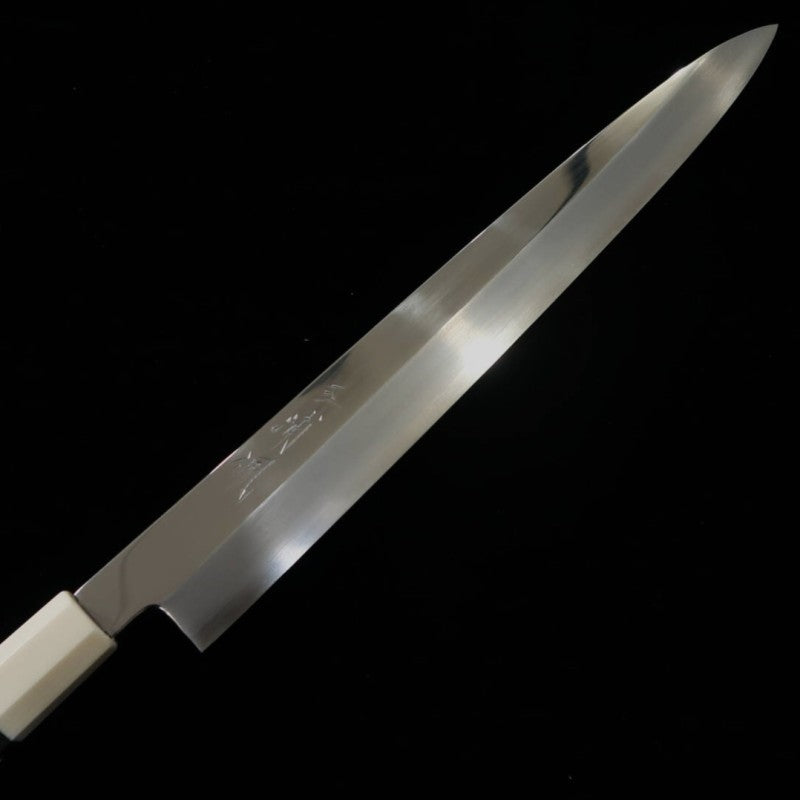 Yanagiba MIURA Obidama VG10 acabamento espelhado cabo turquesa personalizado (300mm)