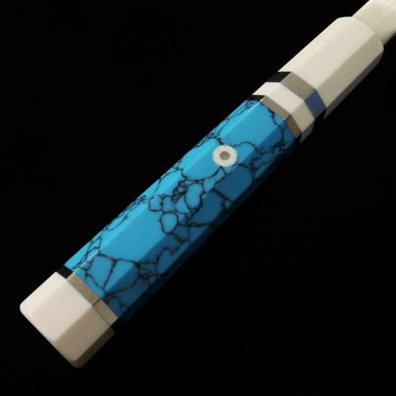 Yanagiba MIURA Obidama VG10 acabamento espelhado cabo turquesa personalizado (300mm)