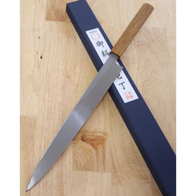MIURA KNIVES, Yanagiba supérieur, Shirogami n°2, manche octogonal en chêne laqué (210-300mm)