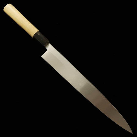 三浦 MIURA 上作 白紙二号 柳刃 霞砥 朴栗型柄 左利き用 (240/300mm)