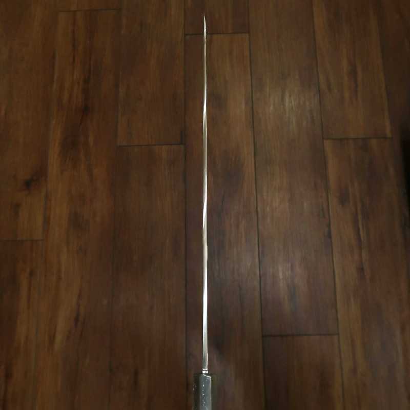 Yanagiba Mizu Honyaki SUISIN Aogami No. 2, acabamento espelhado cabo octogonal de ébano Ikeda (330mm)