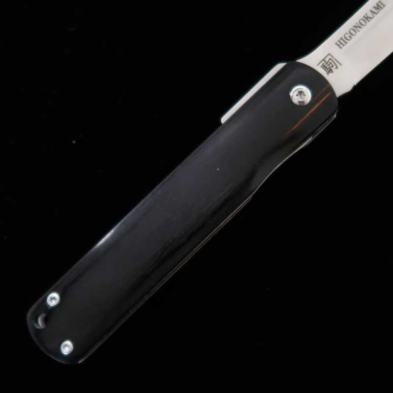 永尾かね駒製作所 HIGONOKAMI 肥後守 ライナーロックVG10割込 黒柄 (70mm)