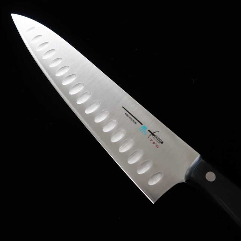 Madam MADAM Couteau de chef au molybdène pour saumon, finition alvéolée (200 mm)