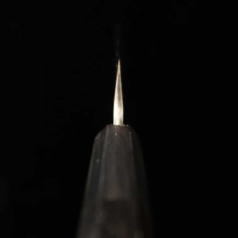 Petty MIURA Itadaki Top Sakai Yoshikazu White Steel Shinogi Finish Ebony Octagonal Handle (150mm)