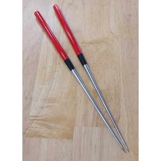 Moribashi, palillos de servir, acero inoxidable, mango lacado (290/320 mm)