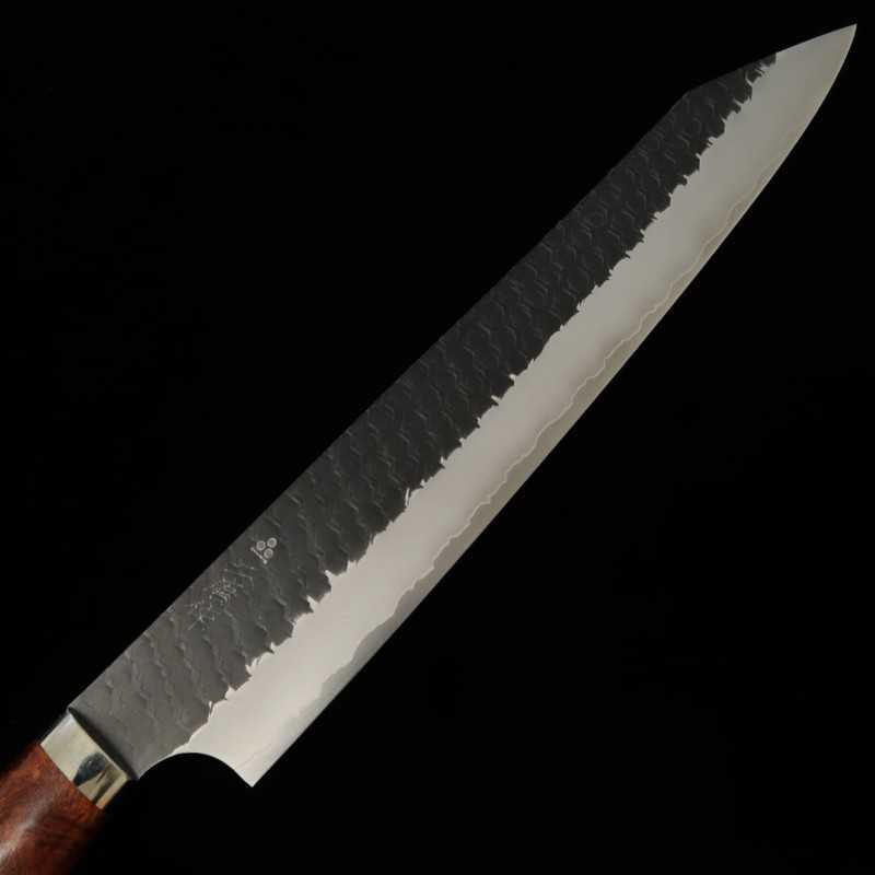 二唐刃物鍛造所 NIGARA SG2 黒打ち鎚目 切付筋引 花梨カスタムハンドル (255mm)