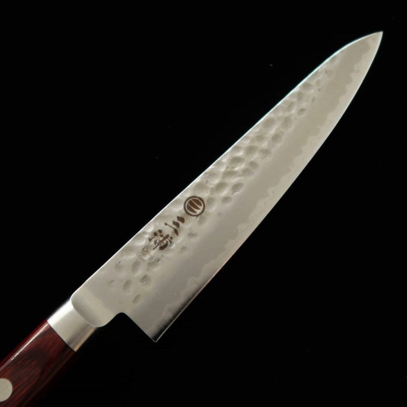 MIURA Petty Super Blue steel Hammered Red Plywood (135mm)