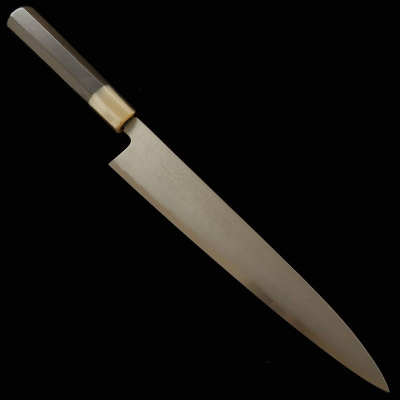 Sujihiki SUISIN Ikeda Miwa Aogami No.2 Suminagashi Mango de ébano octogonal (270 mm)