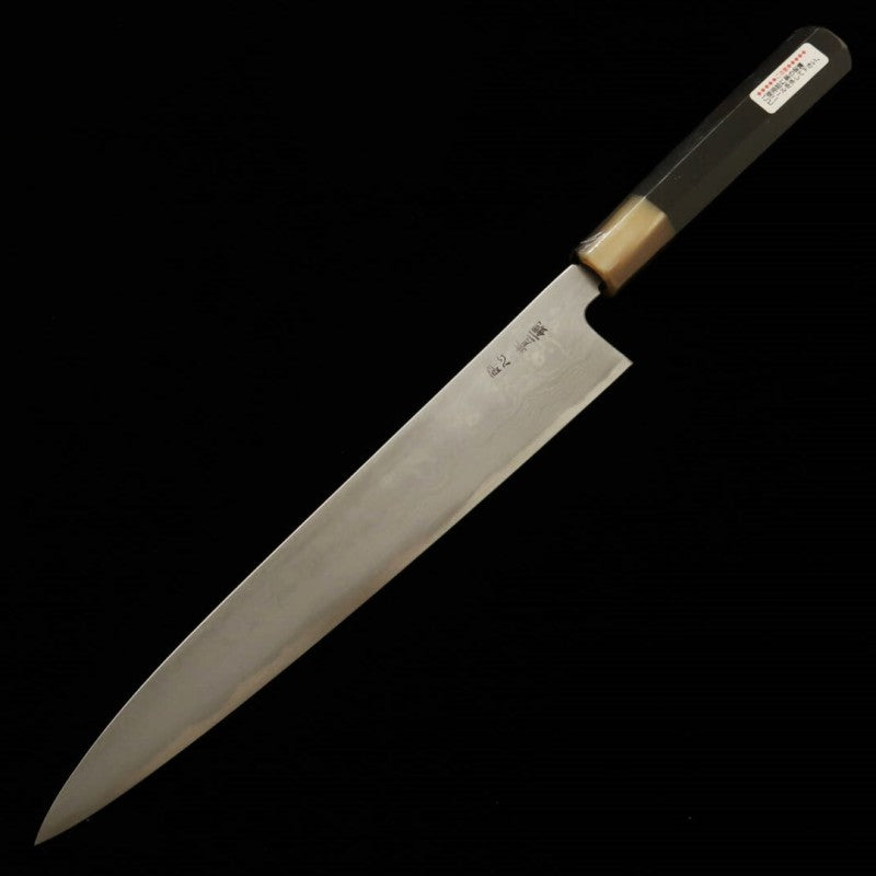 Sujihiki SUISIN Ikeda Miwa Aogami No.2 Suminagashi Mango de ébano octogonal (270 mm)