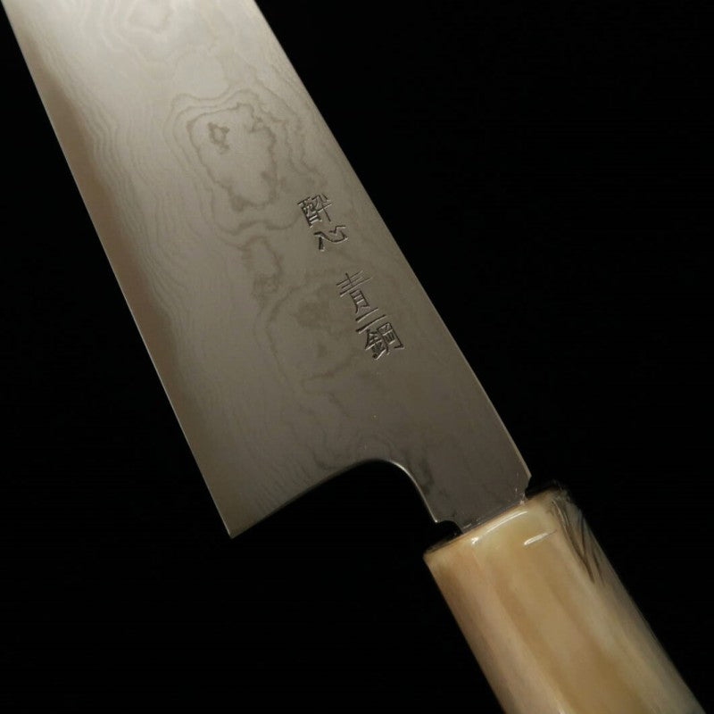 Sujihiki SUISIN Ikeda Miwa Aogami No.2 Suminagashi Mango de ébano octogonal (270 mm)