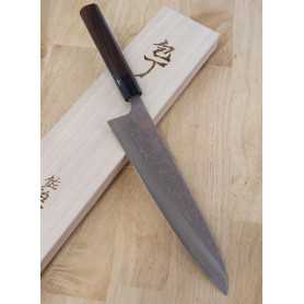Japanese chef Knife gyuto - TAKESHI SAJI - Blue Steel No.2 Damascus - Colored - Size: 21/24/27cmcm