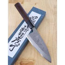 Japanese ajikiri Knife - Miura - Damascus shirogami 2 - Size:12cm