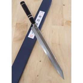Japanese kandokoro Yanagiba Knife - MIURA - Obidama Serie - Vg-10 mirrored ebony wood Handle - Size: 27/30cm