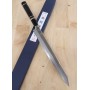 Japanese kandokoro Yanagiba Knife - MIURA - Obidama Serie - Vg-10 mirrored ebony wood Handle - Size: 27/30cm