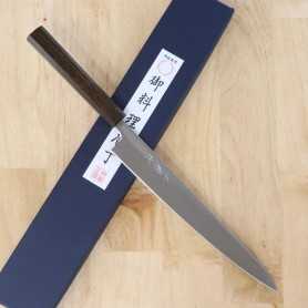 Japanese Sujihiki Knife - MIURA - Aogami Super series - Super Blue steel - Oak Handle - Size: 24cm