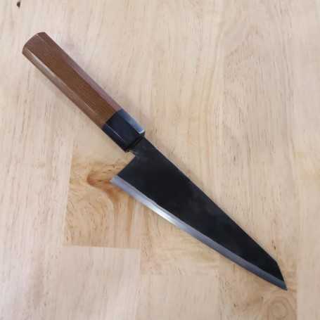 Black-forged yanagiba by Ikenami Hamono, 17cm, Double-bevel