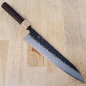 Japanese Gyuto Chef Knife - MIURA - Aogami super - Black Finish - morado - Size: 21/24cm