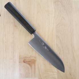 Japanese santoku Knife - MIURA - Aogami Super series - Super Blue steel - Oak Handle - Size: 16,5cm