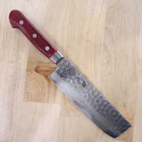 Japanese Nakiri Knife - SUISIN - Damascus Wine Serie - Size: 16.5cm