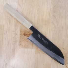 Japanese Santoku Knife - MIURA - Carbon White Steel 1 Serie - Black Finish - Size: 18cm