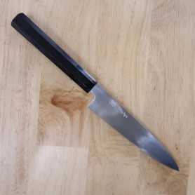 Japanese Petty Knife - MIURA - Itadaki Series - Yoshikazu Tanaka - Hairline -Ebony handle - Size:15cm