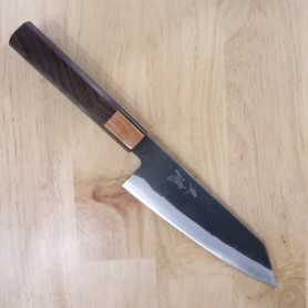 Japanese Santoku Bunka Knife - MIURA - Aogami Super Serie - Kurouchi - Carbon Aogami Super- Rosewood handle - Sizes: 16.5cm