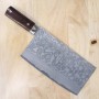 Chinese Cleaver - TAKESHI SAJI - Stainless Damascus VG-10 Steel black finish - Ironwood Handle - Size: 22cm