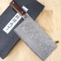 Chinese Cleaver - TAKESHI SAJI - Stainless Damascus VG-10 Steel black finish - Ironwood Handle - Size: 22cm