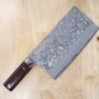 Chinese Cleaver - TAKESHI SAJI - Stainless Damascus VG-10 Steel black finish - Ironwood Handle - Size: 22cm