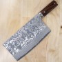 Chinese Cleaver - TAKESHI SAJI - Stainless Damascus VG-10 Steel black finish - Ironwood Handle - Size: 22cm