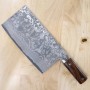 Chinese Cleaver - TAKESHI SAJI - Stainless Damascus VG-10 Steel black finish - Ironwood Handle - Size: 22cm