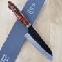Japanese santoku knife - NIGARA - Kurouchi Tsuchime - Custom handle - SG2 - Size: 18cm