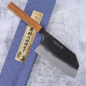 Japanese santoku bunka knife - SAKAI TAKAYUKI - Tall bunka series - Kurouchi Shirogami 2 - Size:18cm