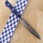 Japanese petty Knife - MIURA - Carbon blue 2 - Nashiji - Blue handle - Size:14.5cm