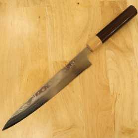 Japanese slicer sujibiki knife - YUTA KATAYAMA - Damascus VG-10 - Rosewood Handle - Size:24/27cm