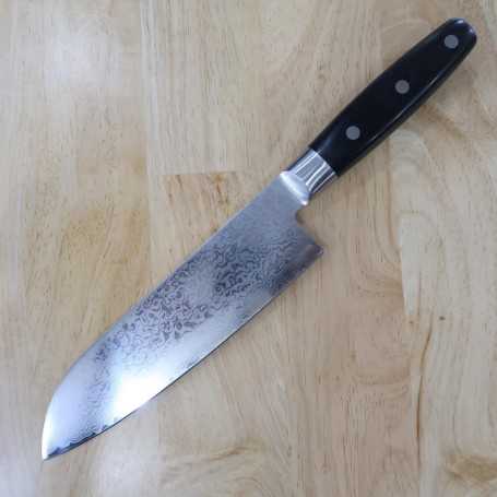 Yoshihiro VG-10 16 Layer Hammered Damascus Stainless Steel Santoku