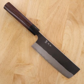 Japanese nakiri Knife - YOSHIMI KATO - Aogami super Black Finish Serie - Size: 16cm