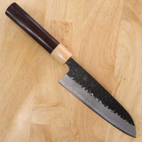 Japanese Santoku Knife - MIURA - Aogami Super - Black Finish - Size: 16,5cm