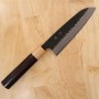 Japanese Santoku Knife - MIURA - Aogami Super - Black Finish - Size: 16,5cm