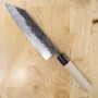Japanese tsubaki knife - MIYAZAKI KAJIYA - Damascus Shirogami 2 - Size:21cm