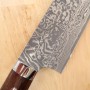Japanese Santoku Knife - TAKESHI SAJI - Stainless Damascus R2 Steel black finish - Ironwood Handle - Size: 18cm