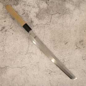 Japanese Sakimaru Takobiki Knife - SAKAI KIKUMORI - shirogami 2 - Kikuzuki Uzu Series - Size 27cm
