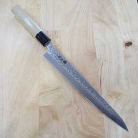 Japanese Slicer knife Sujibiki - MIURA - AUS10 stainless hummered damascus - Size: 24/27cm