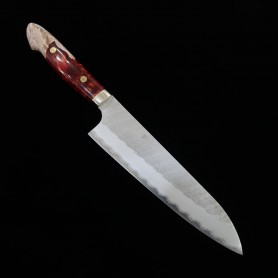 Japanese knife - chef gyuto NIGARA - Migaki Tsuchime - Custom handle - SG2 - Size: 21cm