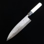 Japanese Chef Gyuto knife - MIYAZAKI KAJIYA - Hryugata - Damascus - Hon warikomi carbon super blue steel 21cm