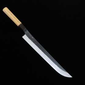 Japanese Sakimaru Sujihiki Knife - NIGARA - Kurouchi Tsuchime - SG2 - Size:27/30cm